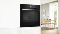 Bosch Series 8 built-in single oven with Air Fry and pyrolytic cleaning in Black