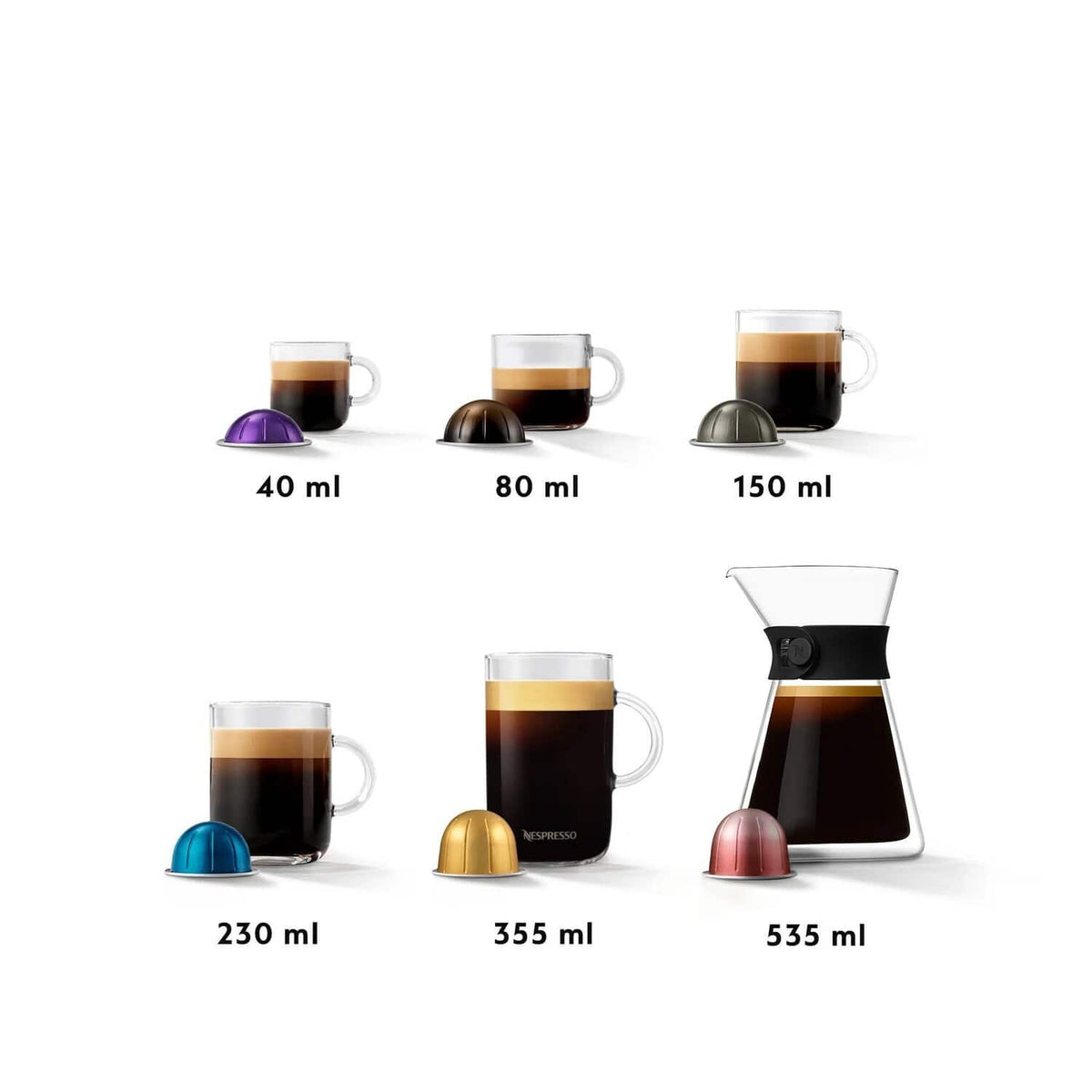 De'Longhi Nespresso Vertuo Lattissima Coffee Machine - Black - six coffee sizes