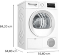 Bosch WTH85225IE Series 4 8kg heat pump tumble dryer in White
