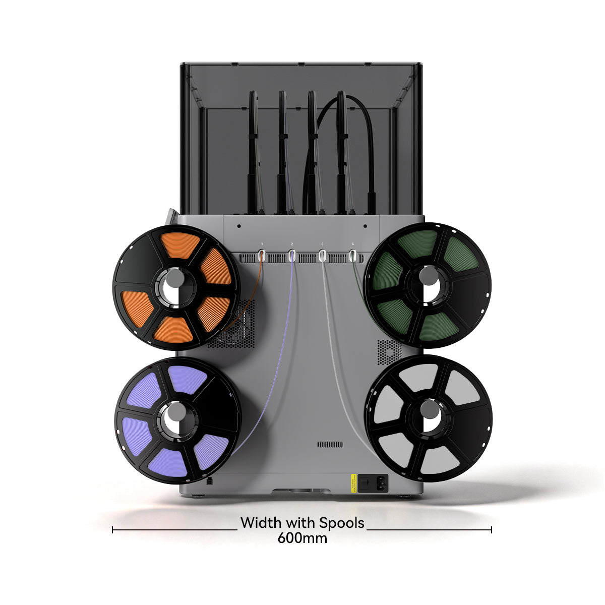 Flashforge Creator 5 Pro Enclosed Four-Toolhead 3D Printer - width with spools