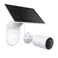 Tapo C410 KIT solar-powered security camera and panel, angled view