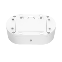 Tapo T300 smart water leak sensor — underside view showing mounting plate and probes