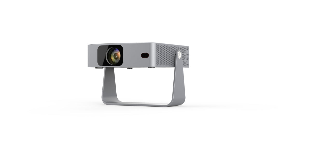 Philips NeoPix 256 Full HD Projector with Wi-Fi Screen Mirroring - Grey - front three-quarter view on the stand