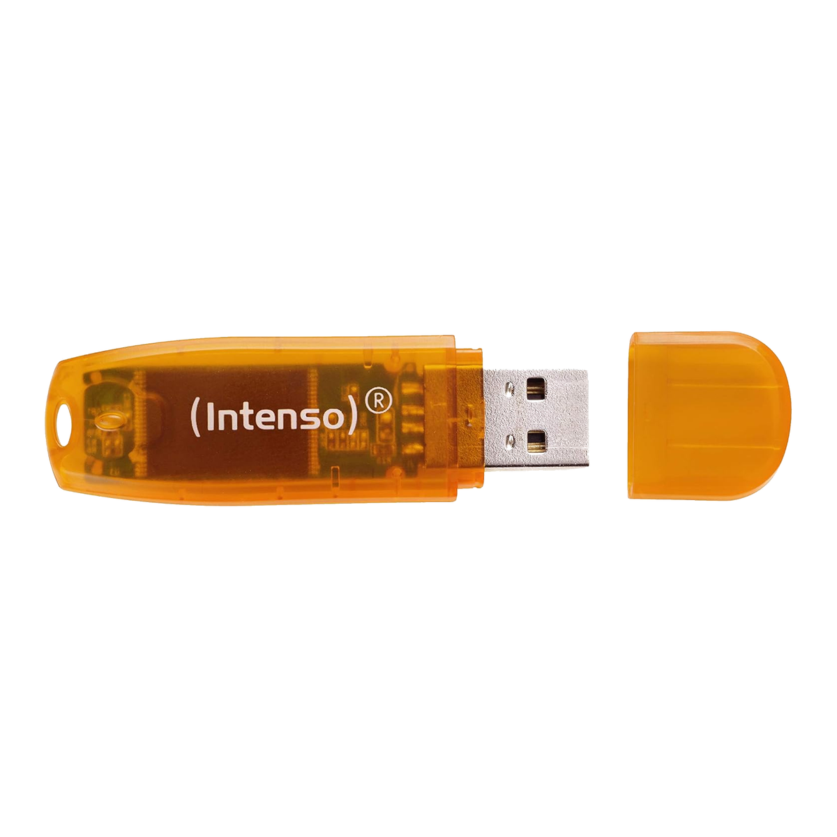 Intenso Rainbow Line 64GB USB 2.0 Flash Drive - Orange - front view