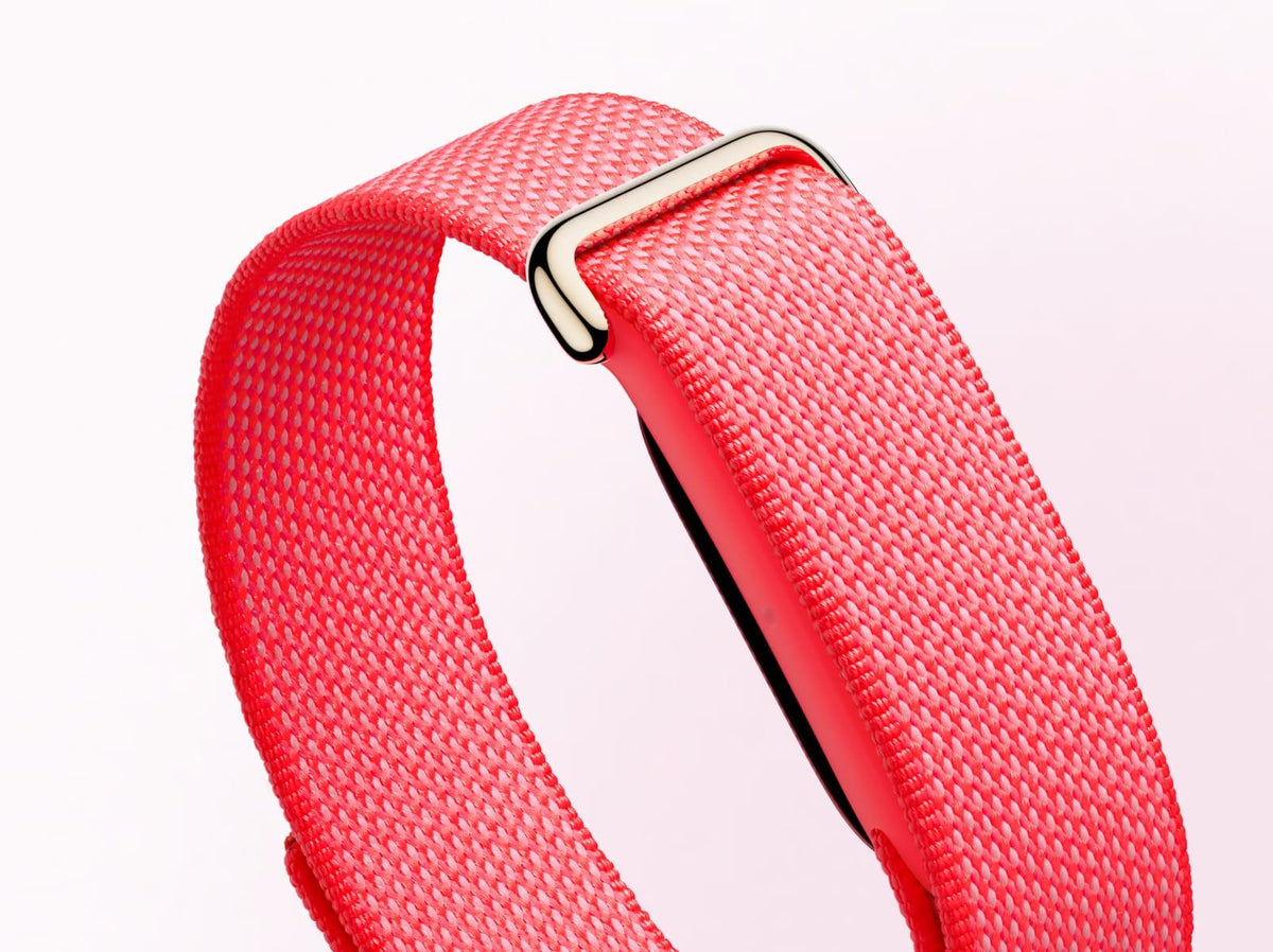 Google Fitbit Air Fitness Tracker - Berry - angled view