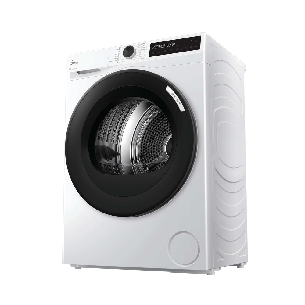 Hoover Pro Dry Series 3 9kg Heat Pump Tumble Dryer - White - angled view