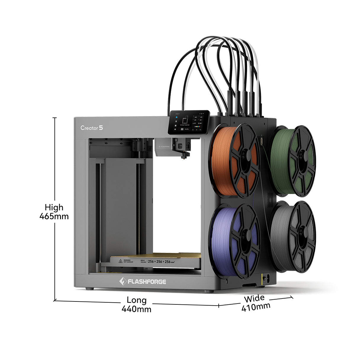 Flashforge Creator 5 Four-Toolhead Multicolour 3D Printer - dimensions