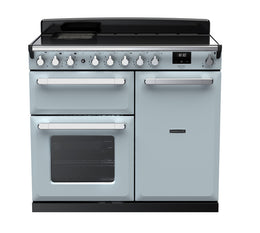 Rangemaster Estel Deluxe 100cm Induction Range Cooker - Misty Blue with Chrome Trim | ESDL100EIPMSB/CM1