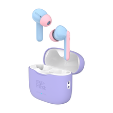 myFirst CareBuds - True Wireless Earbuds, 85dB Safe, 20hr Battery - Cotton Candy | 256-FH8505SA-CC01