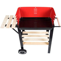 Landmann Wagon Charcoal BBQ with Wooden Shelves | 566 Landmann Outdoor Grill Euronics Ireland
