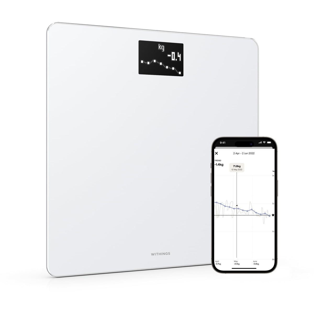 Withings Body Wi-Fi Smart Scale - White - front view