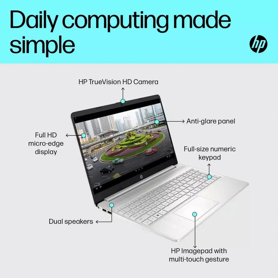 HP 15.6 Inch Intel Core i7 8GB RAM 512GB SSD Laptop - Silver | 15s-fq5030na HP Laptop Euronics Ireland