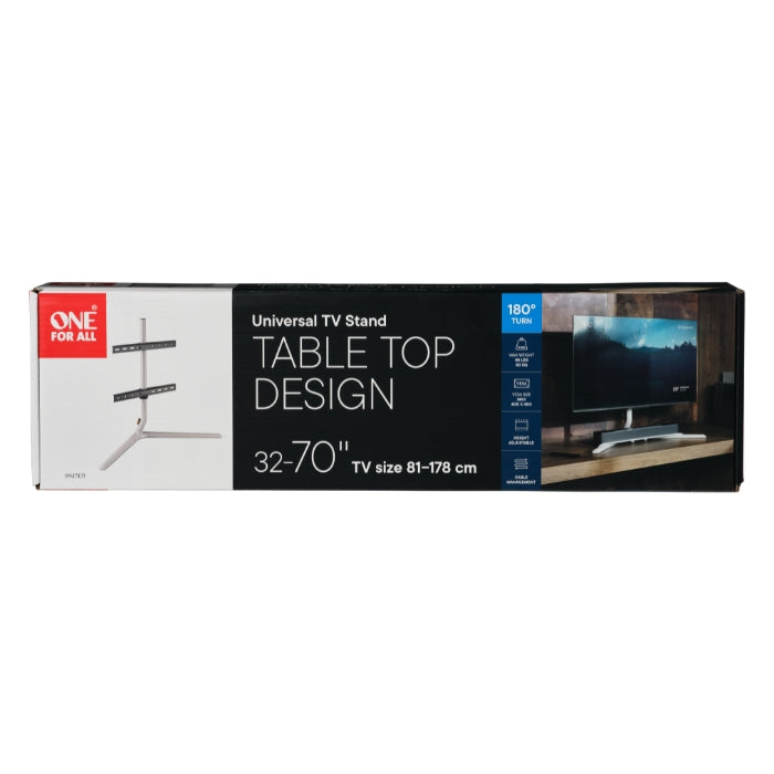 One For All Table Top TV Stand – 32-70", Swivel & Height Adjust