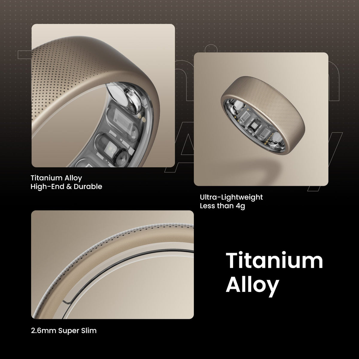 Amazfit Helio Smart Ring - Titanium Health Tracker (Ring Size 10)