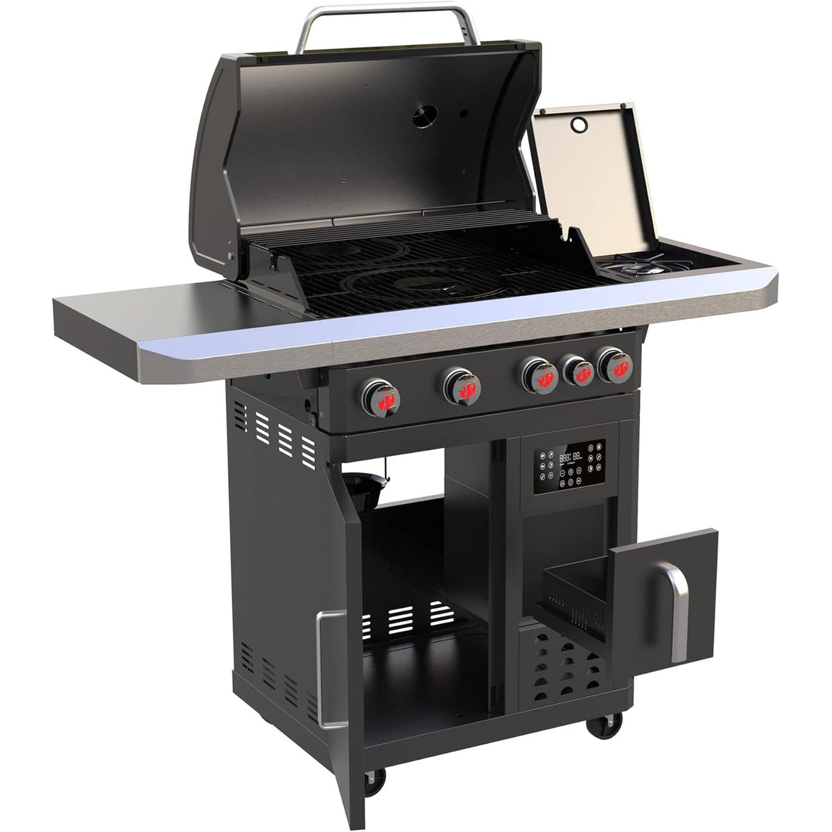 Landmann Fryton 4.1 Cast Iron Gas BBQ with Integrated 3.5L Hot Air Fryer | 7982 Landmann Outdoor Grill Euronics Ireland