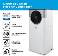 BLACK+DECKER 12,000 BTU Smart Portable Air Conditioner | BXAC40035GB