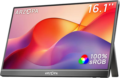 ARZOPA Z1C 16.1" FHD Portable Monitor with Built-in Kickstand | Z1C