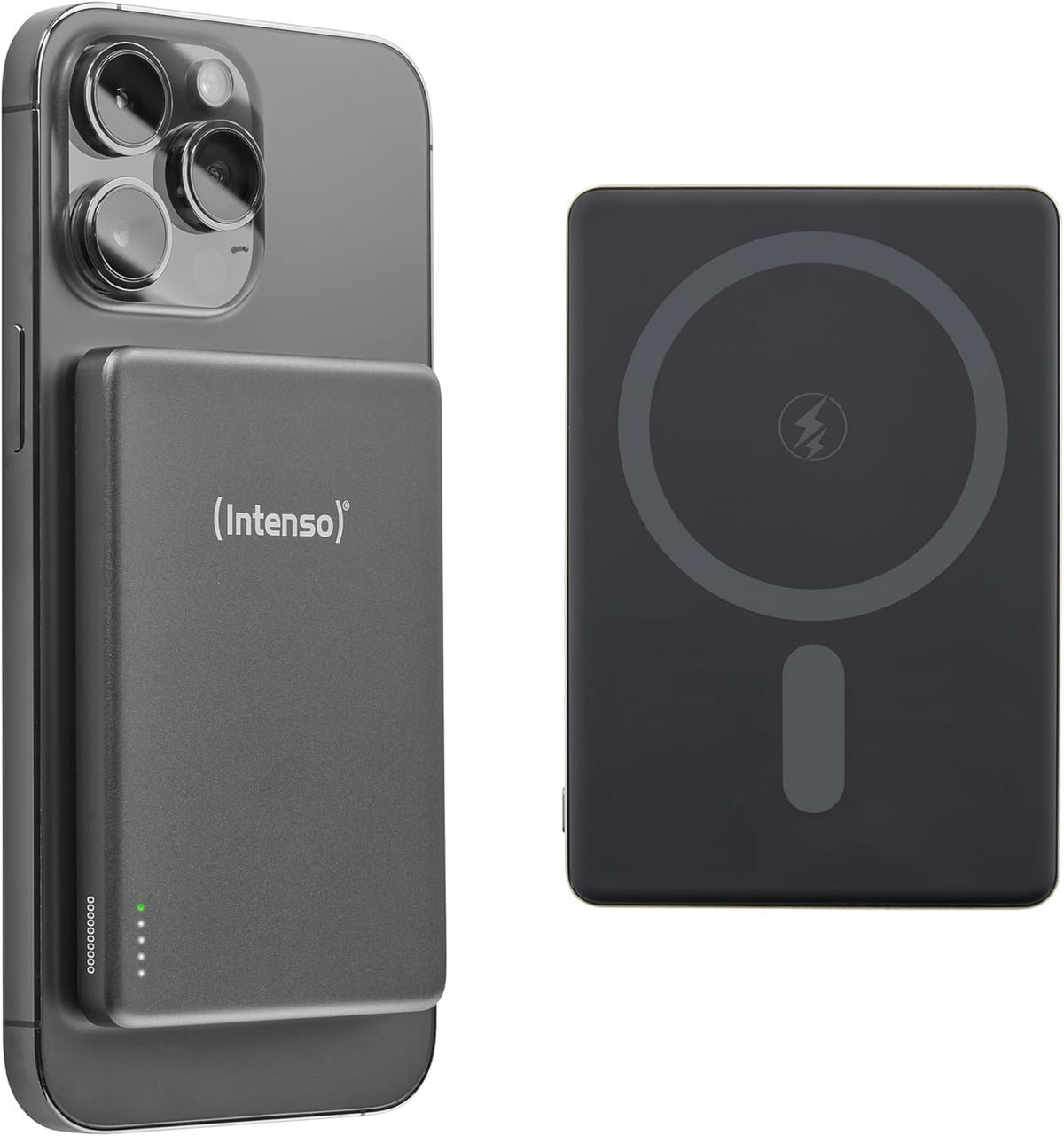 Intenso MW10000 10000mAh Magnetic Wireless Power Bank, MagSafe Compatible - Grey - view 2