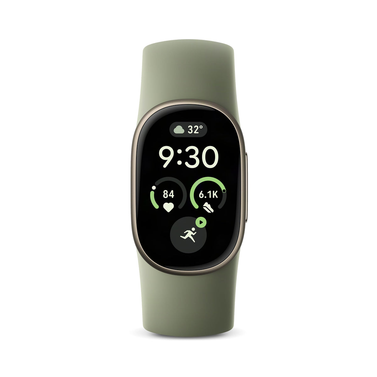 Google Fitbit Edge Smartwatch - Olive Pyrite - front view