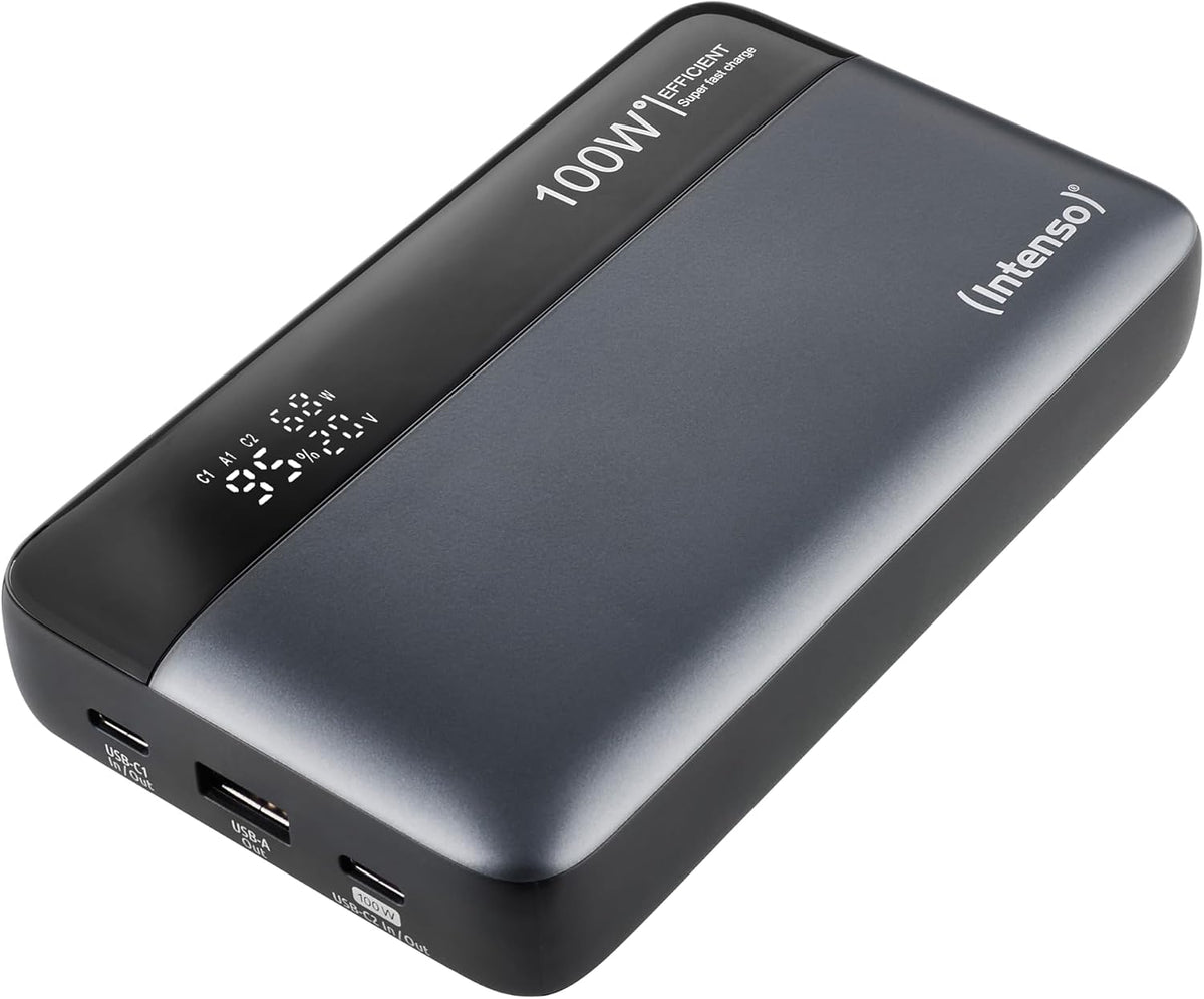 Intenso HE25000 25000mAh 140W Laptop Power Bank - Grey - front view