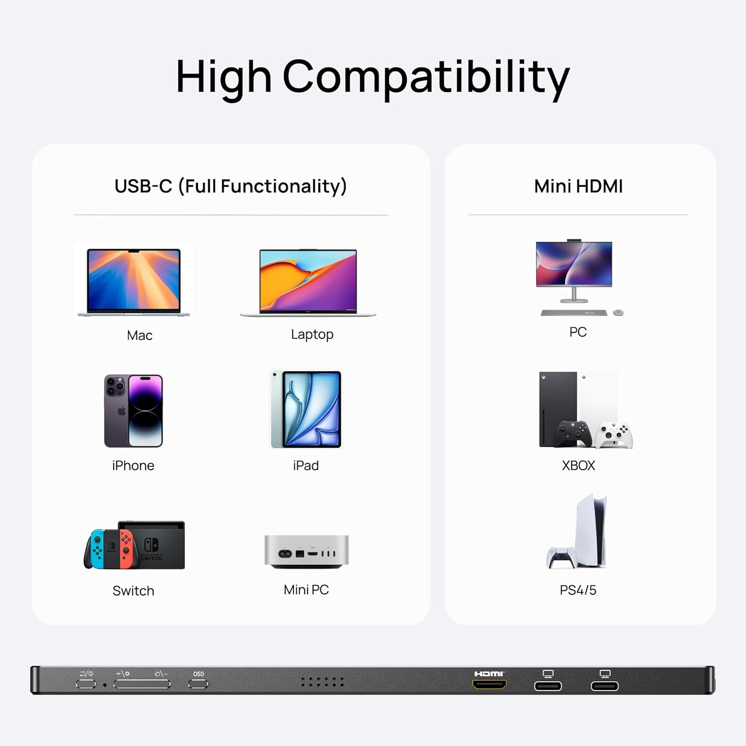 ARZOPA Z1C 16.1" FHD Portable Monitor with Built-in Kickstand | Z1C