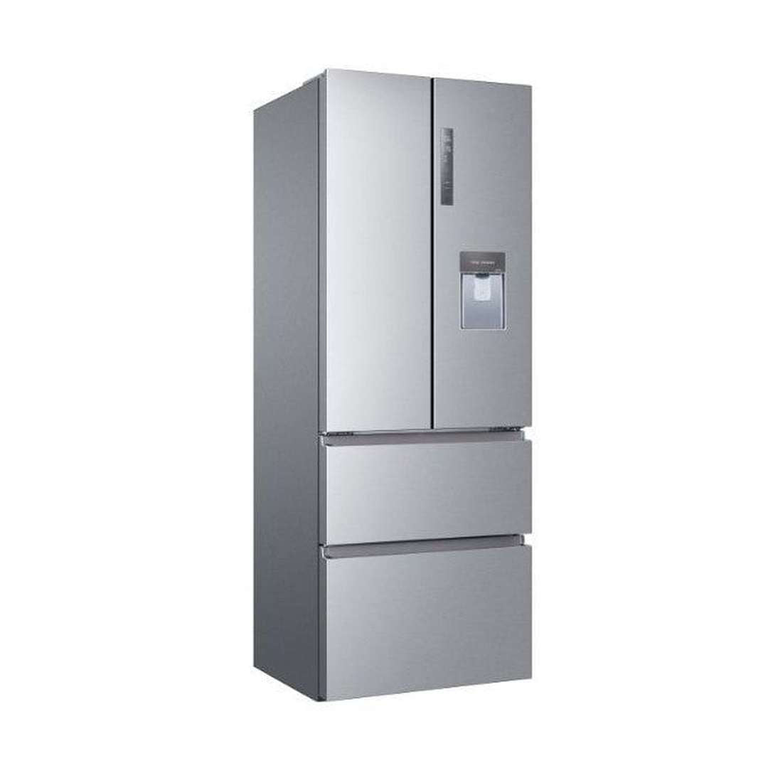 Haier HFR5719EWMP fridge freezer, angled front view