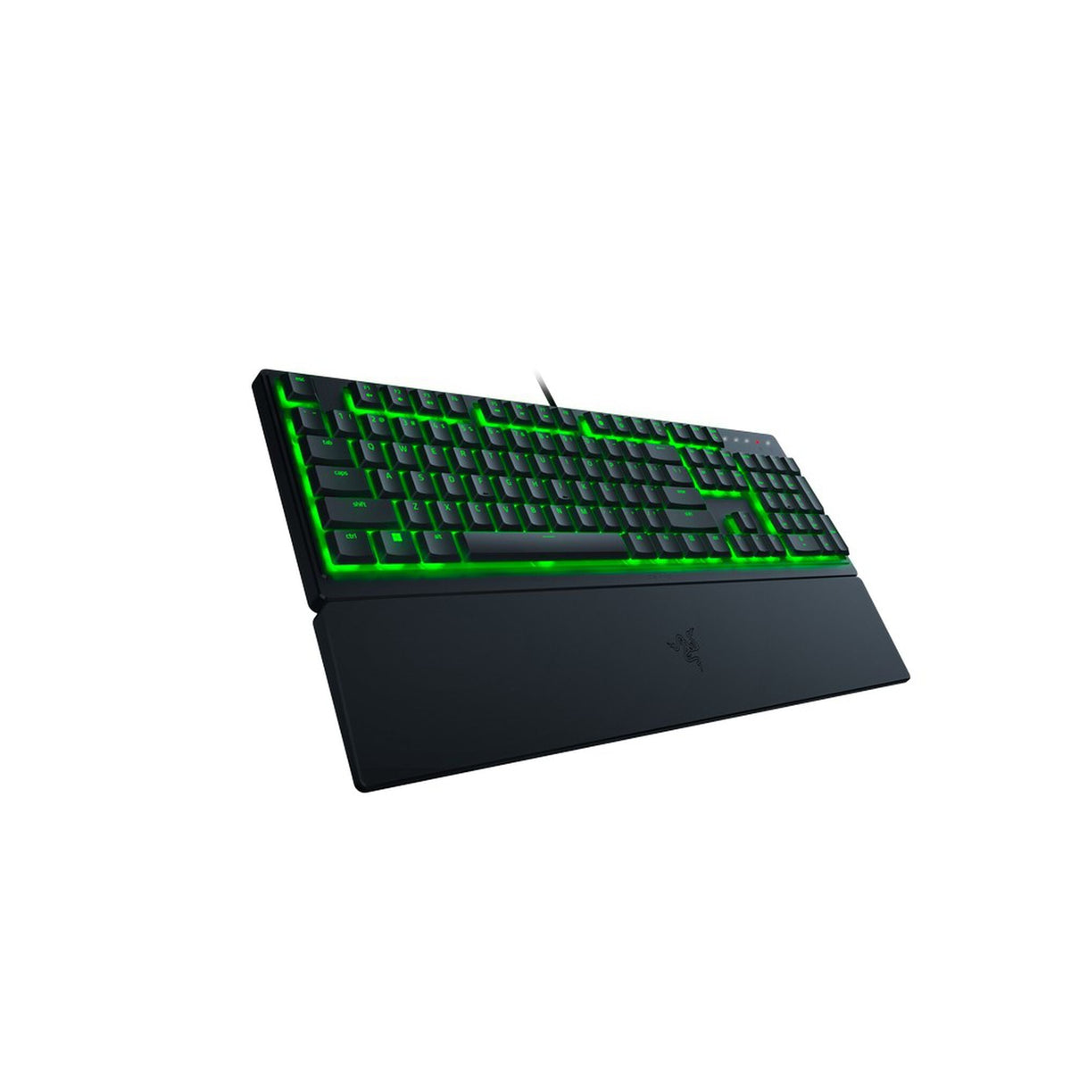 Razer Ornata V3 X Low-Profile Membrane Gaming Keyboard, UK Layout - Black - angled view from the right