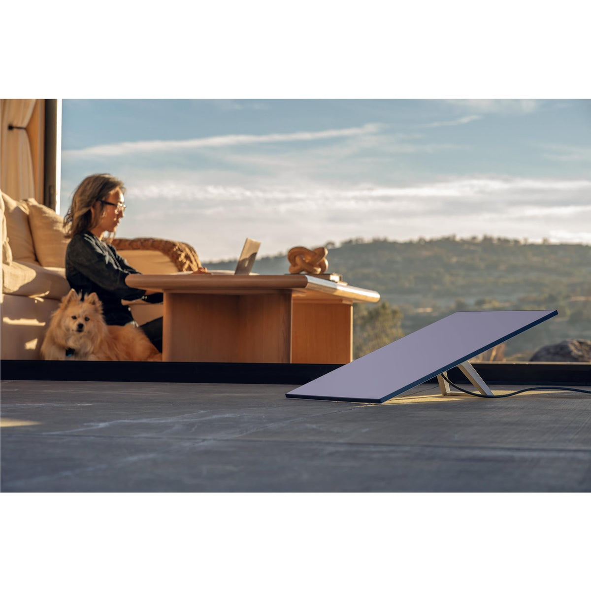 Starlink Standard Satellite Antenna & WiFi Router Kit - in use on a deck