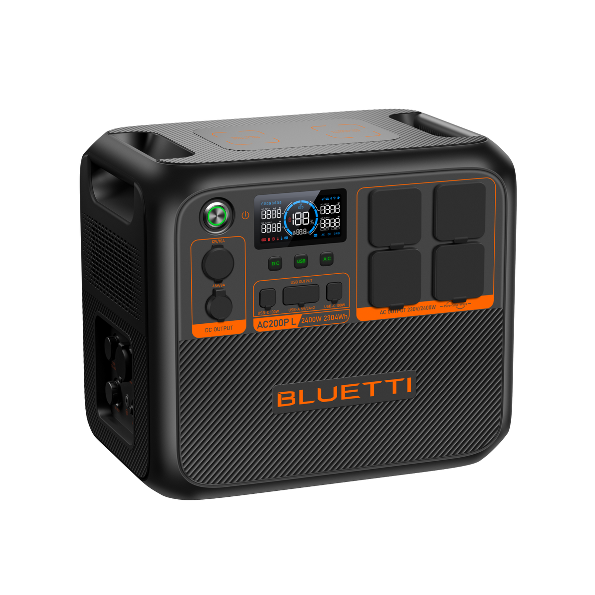 BLUETTI AC200PL 2,304Wh 2,400W Expandable Power Station - angled left view