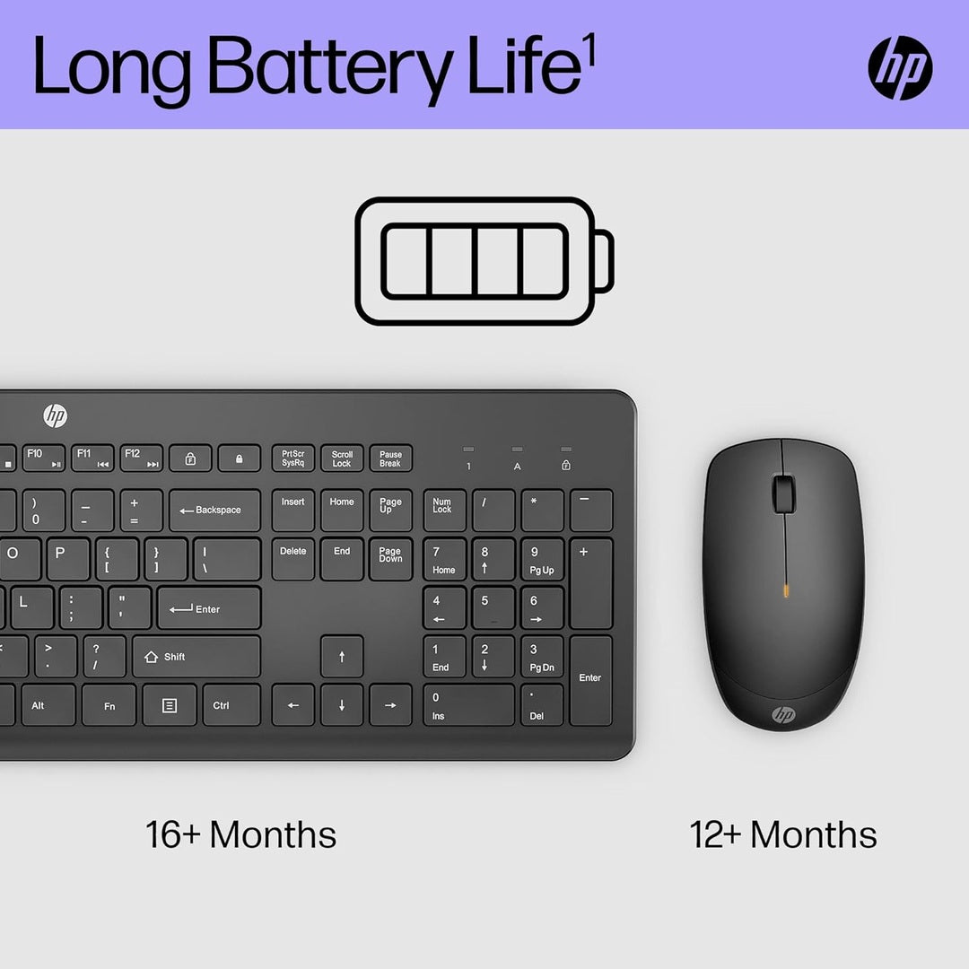 HP 230 Wireless Keyboard and Mouse Combo Set, 2.4 GHz Wireless USB-A Nano Receiver| 18H24AA-DP HP Keyboard Euronics Ireland