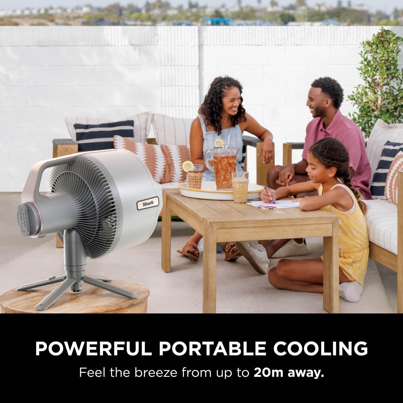 Shark FlexBreeze Pro Mist Indoor & Outdoor Fan with Misting System – White | FA300WHUK