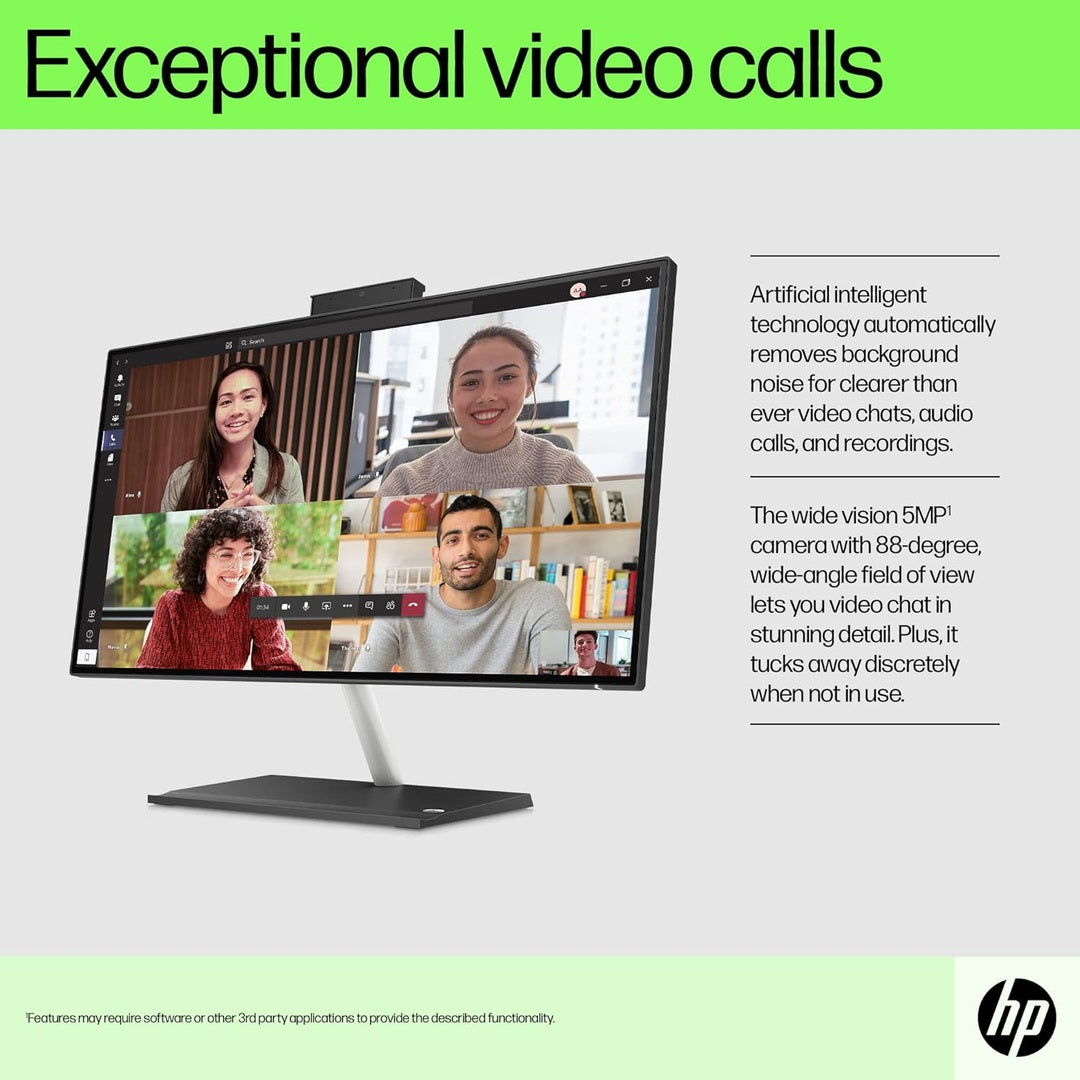 HP 24" All-in-One Desktop 8GB RAM 256GB AMD Radeon Graphics, Black | 650G3EA#ABU HP Desktop PC Euronics Ireland