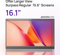 ARZOPA Z1C 16.1" FHD Portable Monitor with Built-in Kickstand | Z1C