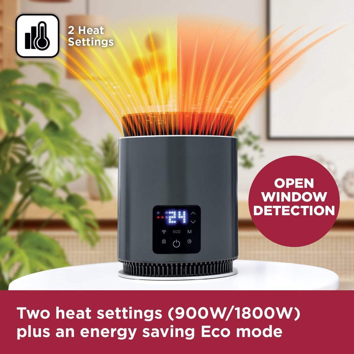 Black and Decker BLACK+DECKER Smart Ceramic Heater Black 1800W – view 4