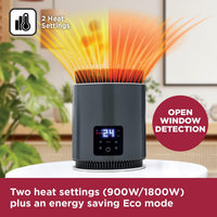 BLACK+DECKER Smart Ceramic Heater Black 1800W | BXSH37030GB