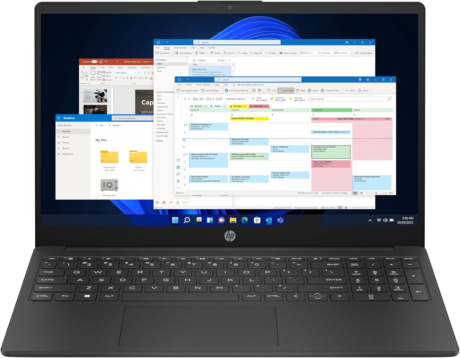 HP AMD Ryzen 3 7320U 8GB 256GB SSD 15.6" Full HD Laptop Windows 11 Home | BM2U1EA