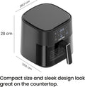 Chefman 5.7L Compact Air Fryer with Hi-Fry Technology | RJ38-6TW-BLK-DS-UK