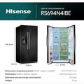 Hisense Freestanding Side by Side Fridge Freezer | RS694N4IBE Hisense American Fridge Freezer Euronics Ireland