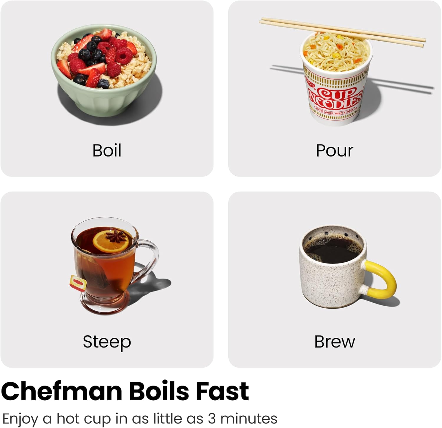 Chefman Fast-Boil 1.7L Electric Kettle with Tea Infuser | RJ11-17-GMRL-TI