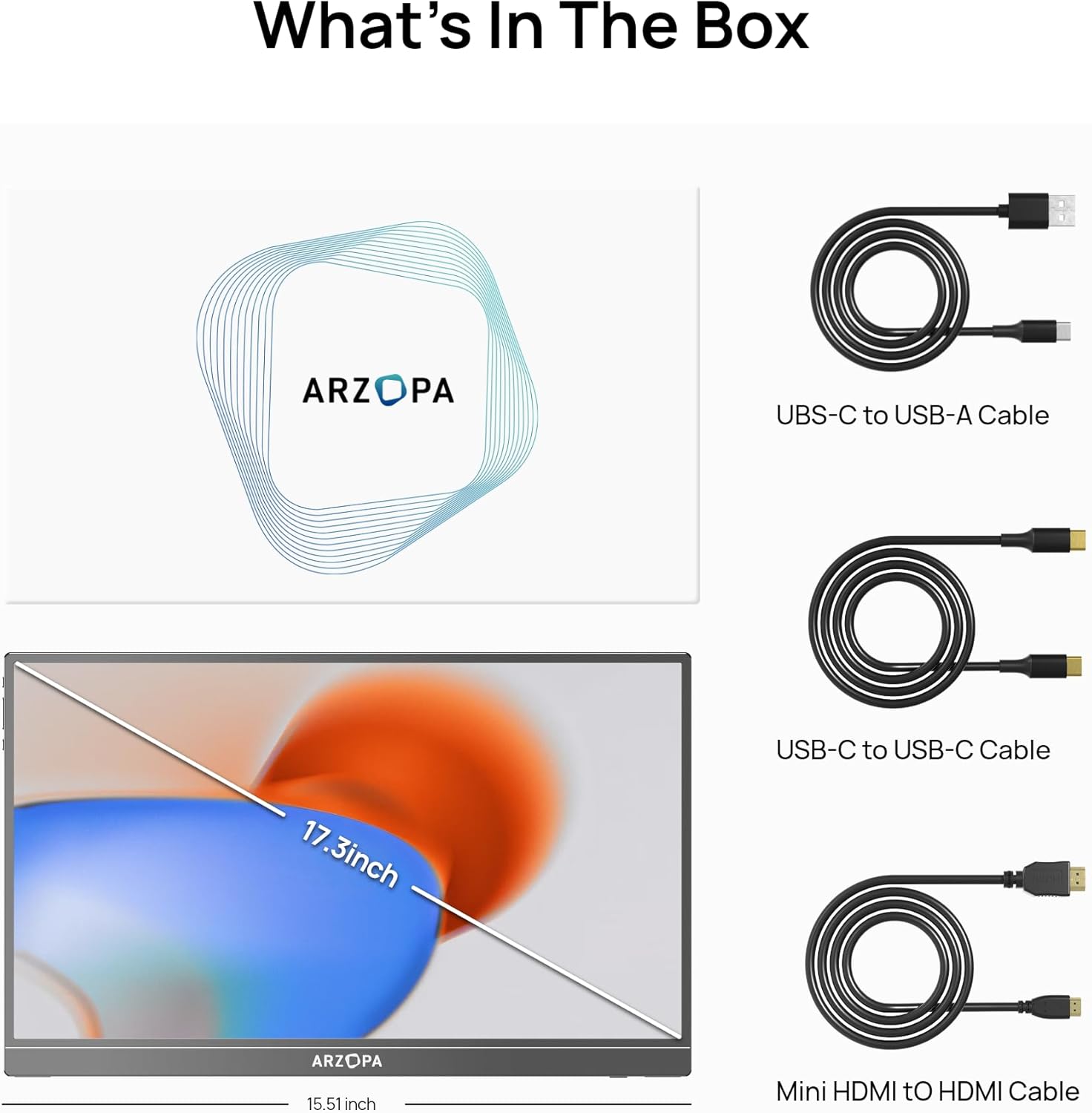 ARZOPA A1M 17.3" FHD Portable Monitor | A1M