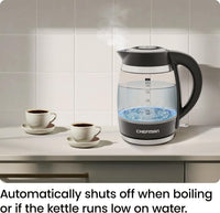 Chefman Fast-Boil 1.8L Electric Glass Kettle | RJ11-18-CTI-UK