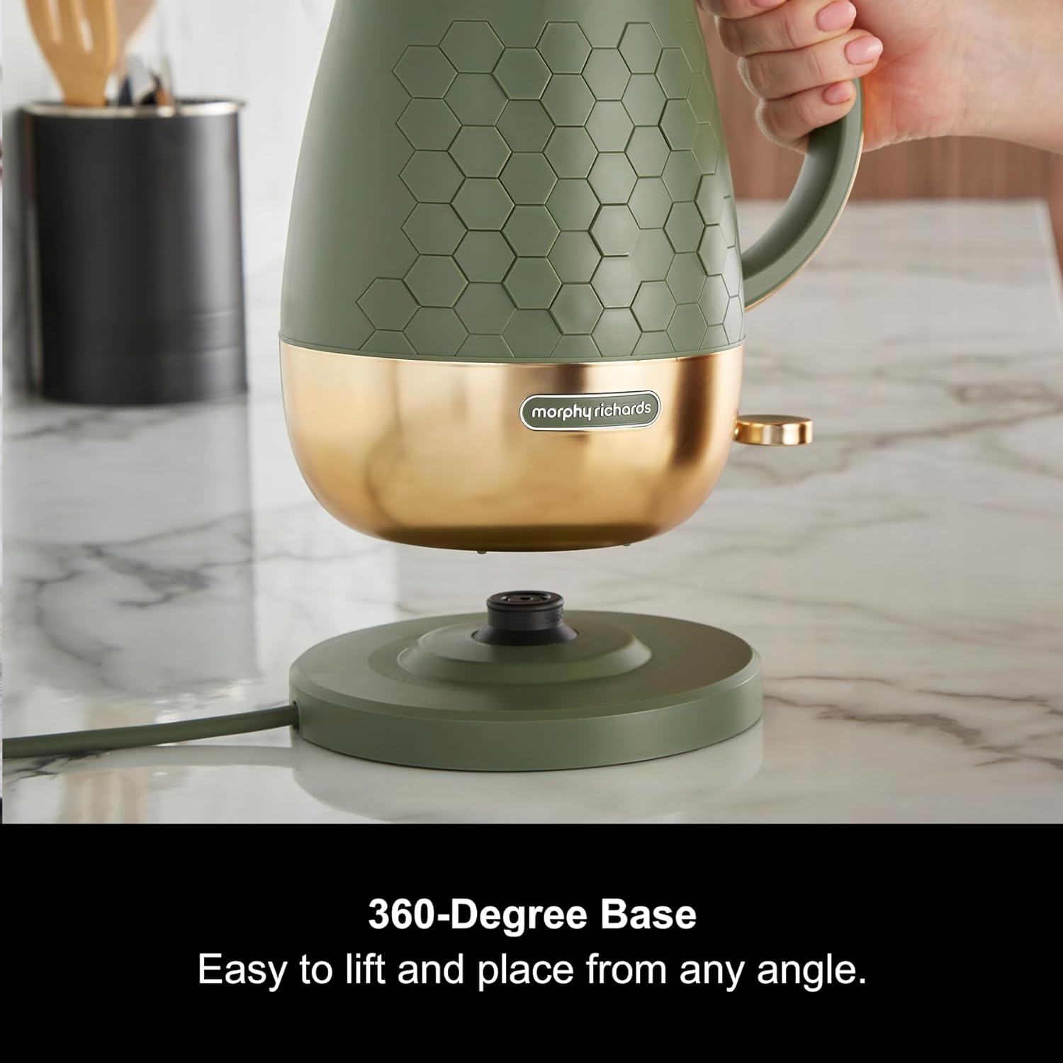 Morphy Richards Cassini 1.7L Rapid Boil Jug Kettle, Olivine Green | 103022
