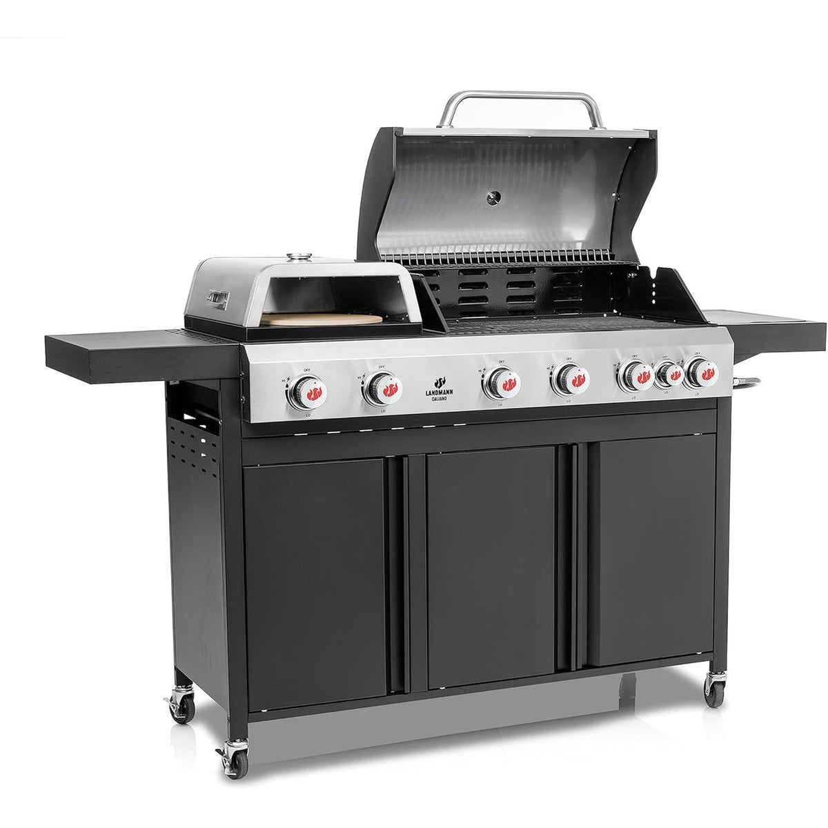 Landmann Caliano 6.1 Cast Iron Gas BBQ with Integrated Pizza Oven | 11937 Landmann Outdoor Grill Euronics Ireland