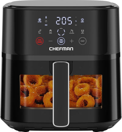 Chefman 5.7L Compact Air Fryer with Hi-Fry Technology | RJ38-6TW-BLK-DS-UK