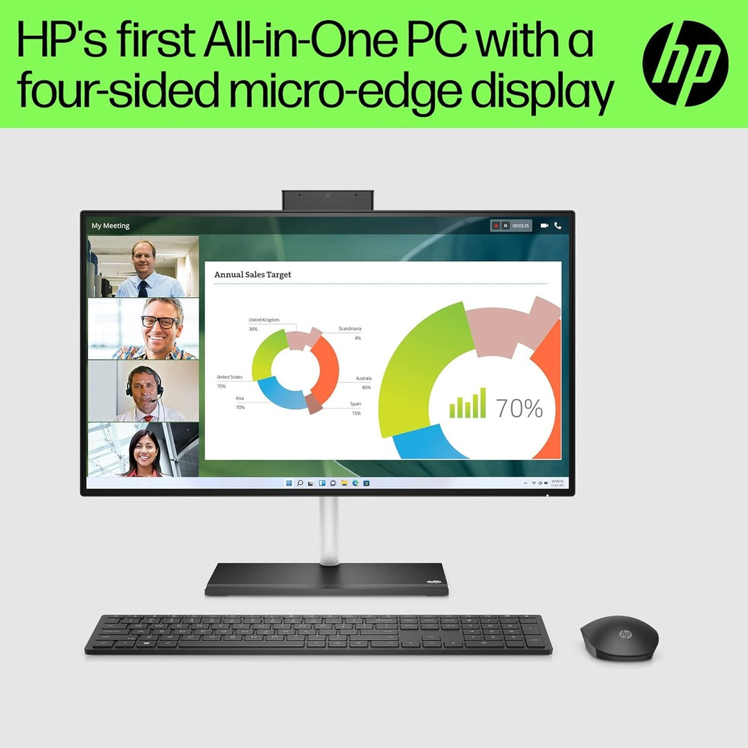 HP 24" All-in-One Desktop 8GB RAM 256GB AMD Radeon Graphics, Black | 650G3EA#ABU HP Desktop PC Euronics Ireland