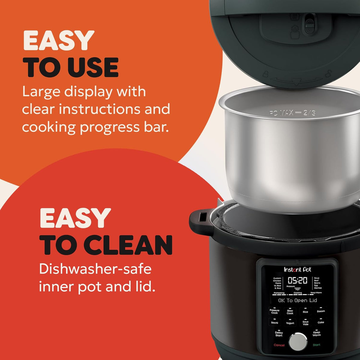 Instapot Instant Pot WhisperQuiet 9‑in‑1 Multi‑Cooker – 6 L Smart Pressure Cooker – view 3