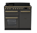 Rangemaster Estel Deluxe 100 Induction range cooker in Slate with Brass trim