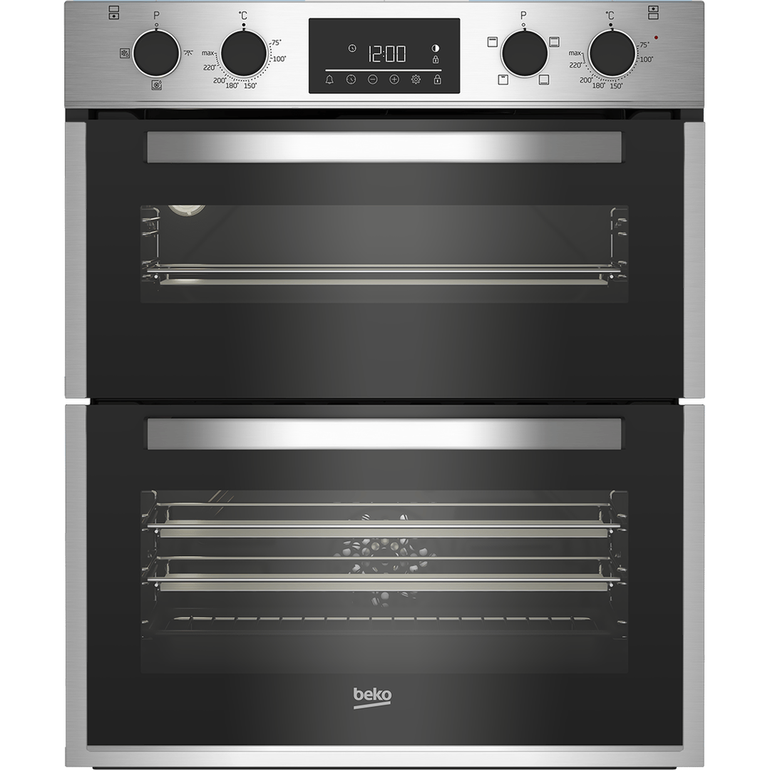 Beko 72cm Built-Under Double Fan Oven with Touch Controls | BBTF26300X Beko Oven Euronics Ireland