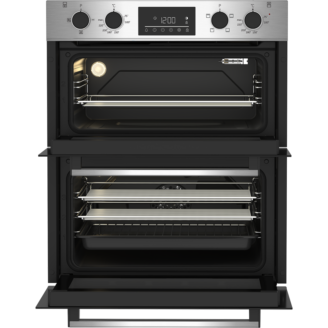 Beko 72cm Built-Under Double Fan Oven with Touch Controls | BBTF26300X Beko Oven Euronics Ireland