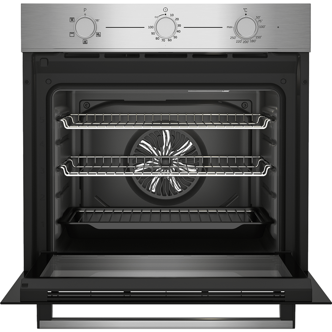 Beko AeroPerfect™ 60cm Built-in RecycledNet™ Single Fan Oven | BBIF16100X Beko Oven Euronics Ireland